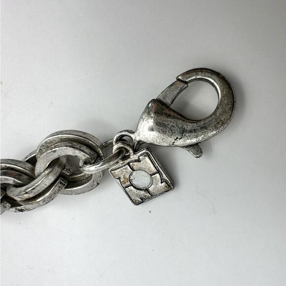 Chunky Heavy Unisex Bracelet Silver tone link  Boho Bohemian Festivalwear - Picture 9 of 10